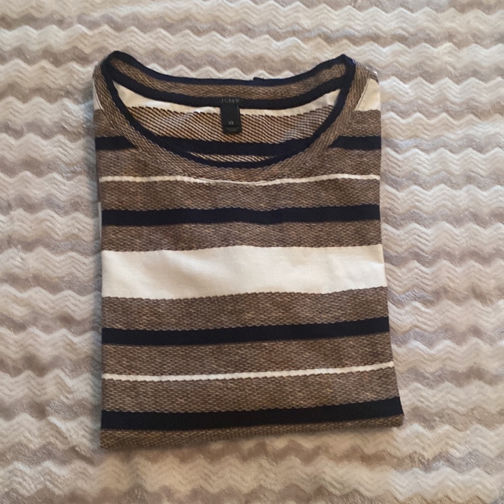 J. Crew Multi Fabric Striped Tee Size XS